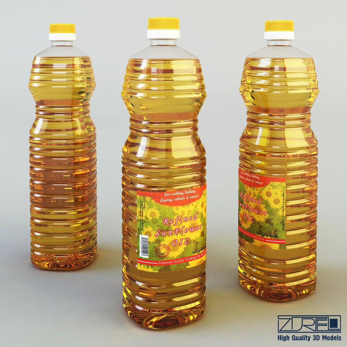oil bottle 2 liter 3D Model .c4d .max .obj .3ds .fbx .stl .blend 