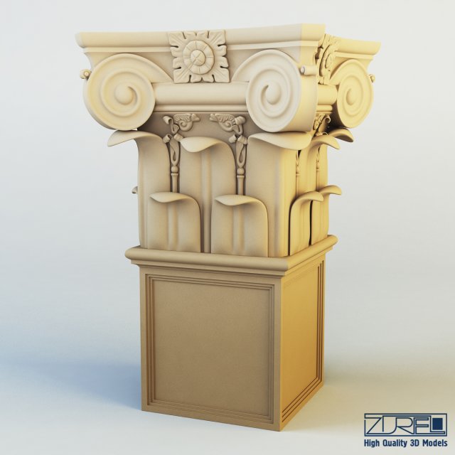 column capital 3D Model .c4d .max .obj .3ds .fbx .stl .blend 