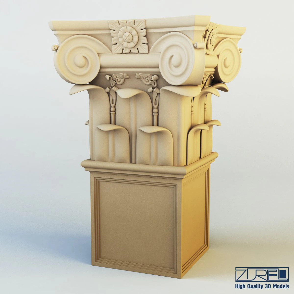 column capital 3D Model .c4d .max .obj .3ds .fbx .stl .blend 