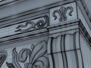 art nouveau fireplace 3D Model