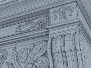 art nouveau fireplace 3D Model
