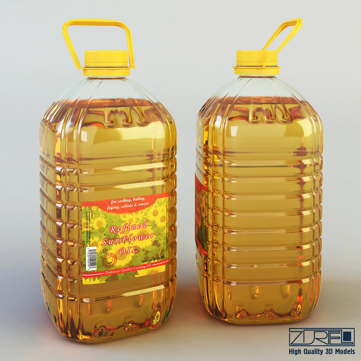 oil bottle 5 liter 3D Model .c4d .max .obj .3ds .fbx .stl .blend 
