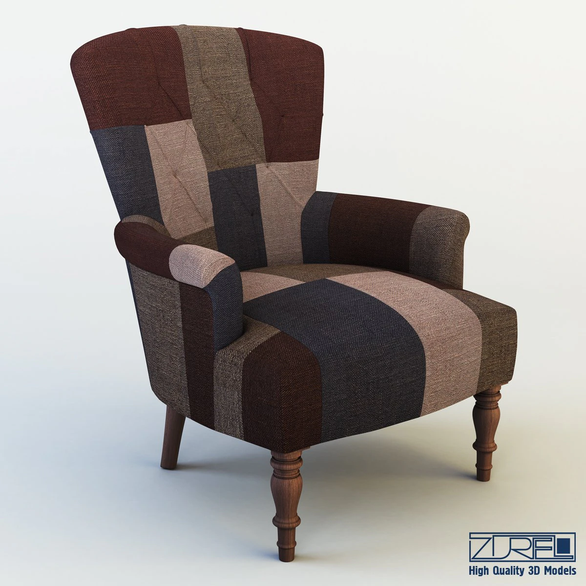 akey armchair 3D Model .c4d .max .obj .3ds .fbx .stl .blend 