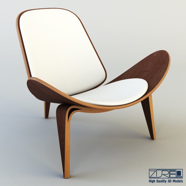 shell chair 3D Model .c4d .max .obj .3ds .fbx .stl .blend 