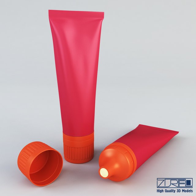 cream tube 3D Модель .c4d .max .obj .3ds .fbx .stl .blend 