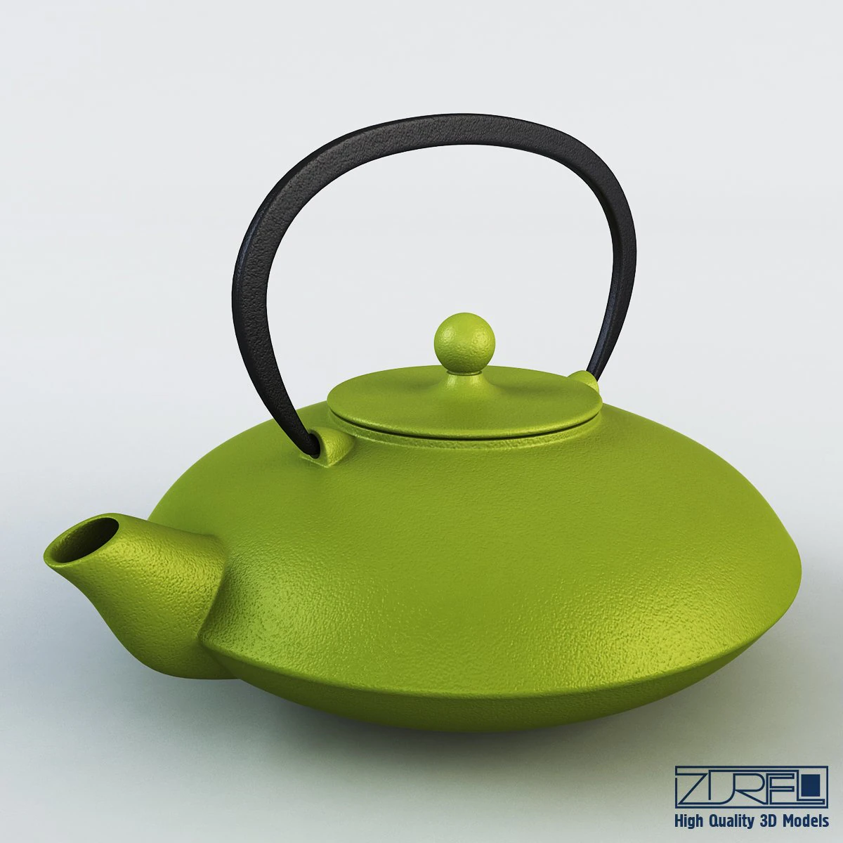 cast iron tea kettle 3D Model .c4d .max .obj .3ds .fbx .stl .blend 