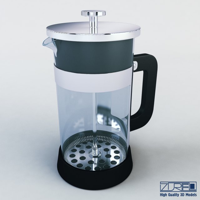 french press quartz 3D Model .c4d .max .obj .3ds .fbx .stl .blend 