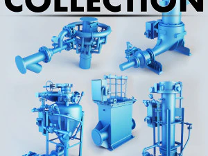 collezione di pompe industriali piena Modello 3D