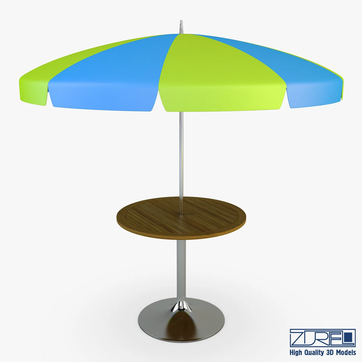 patio table with umbrella v 1 3D Model .c4d .max .obj .3ds .fbx .stl .blend 