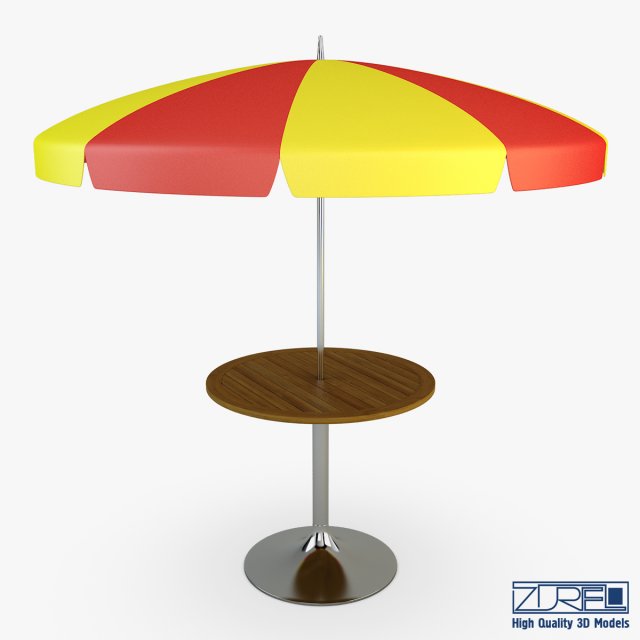 patio table with umbrella v 2 3D 模型 .c4d .max .obj .3ds .fbx .stl .blend 