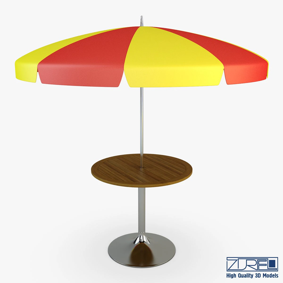 patio table with umbrella v 2 3D Model .c4d .max .obj .3ds .fbx .stl .blend 
