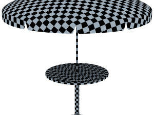 patio table with umbrella v 2 3D 模型