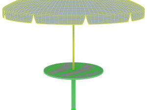 patio table with umbrella v 2 3D 模型