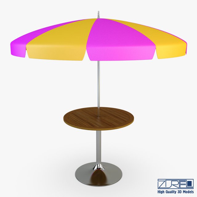 patio table with umbrella v 3 3D Модель .c4d .max .obj .3ds .fbx .stl .blend 