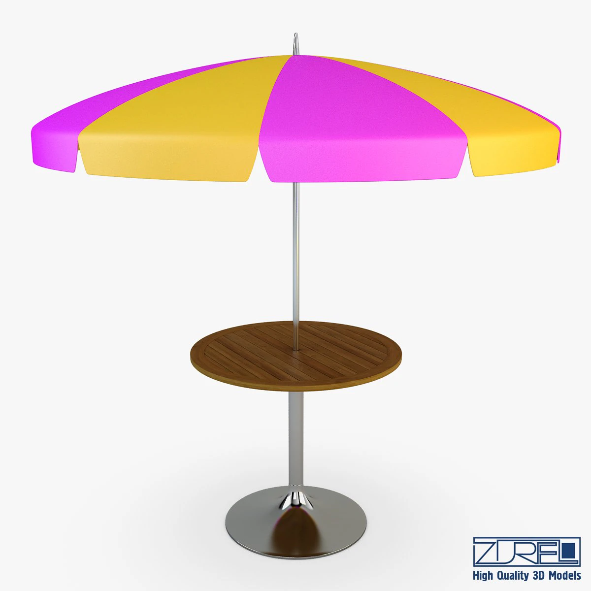 patio table with umbrella v 3 3D Model .c4d .max .obj .3ds .fbx .stl .blend 