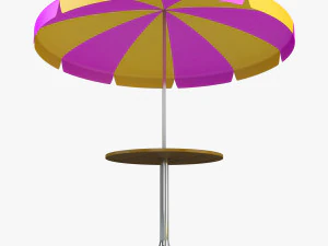 patio table with umbrella v 3 3D Model