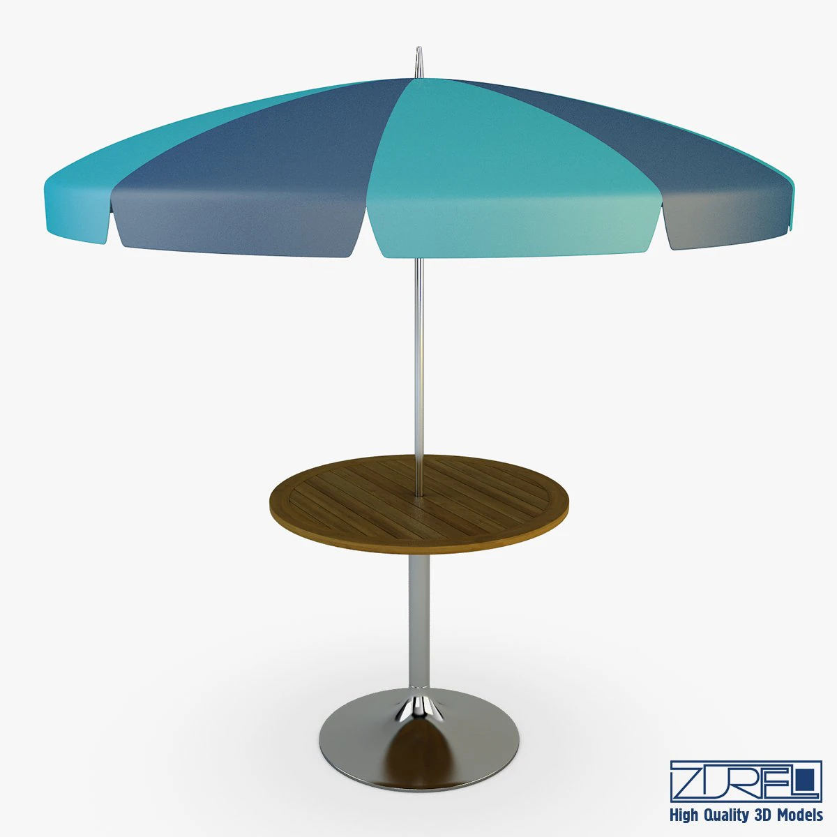 patio table with umbrella v 4 3D Model .c4d .max .obj .3ds .fbx .stl .blend 