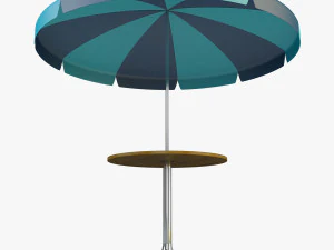 patio table with umbrella v 4 3D Model