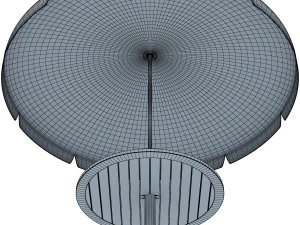 patio table with umbrella v 4 3D Model