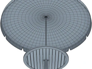 patio table with umbrella v 4 3D Model