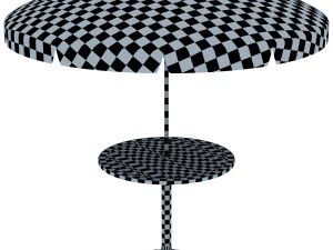 patio table with umbrella v 4 3D Model