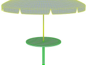 patio table with umbrella v 4 3D Model