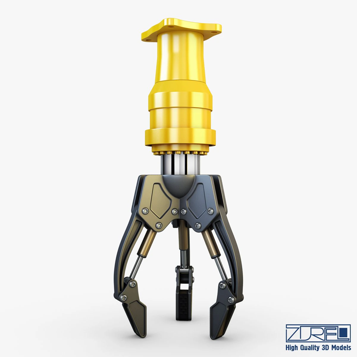 hydraulic grab v 2 3D Model .c4d .max .obj .3ds .fbx .stl .blend 