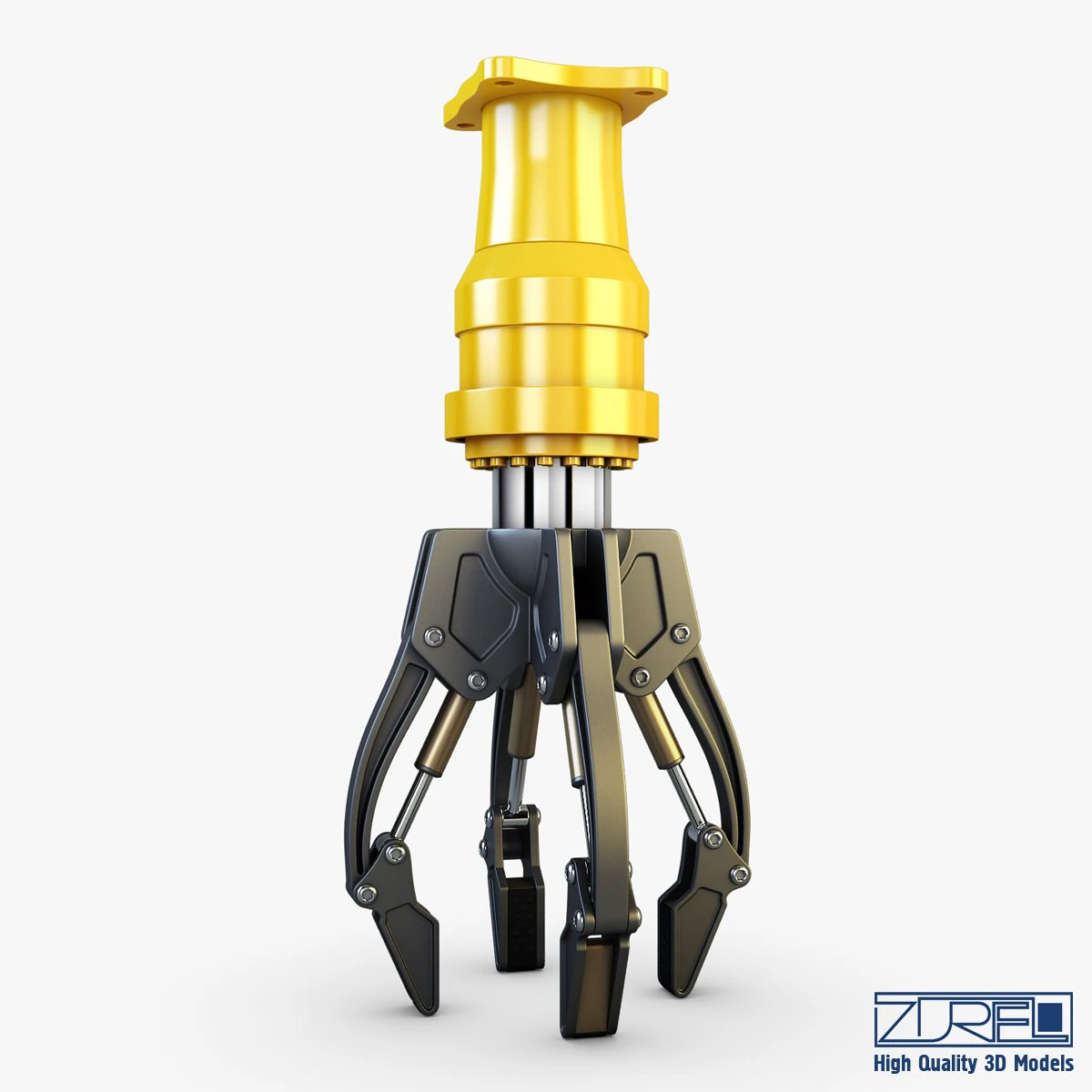 hydraulic grab v 3 3D Model .c4d .max .obj .3ds .fbx .stl .blend