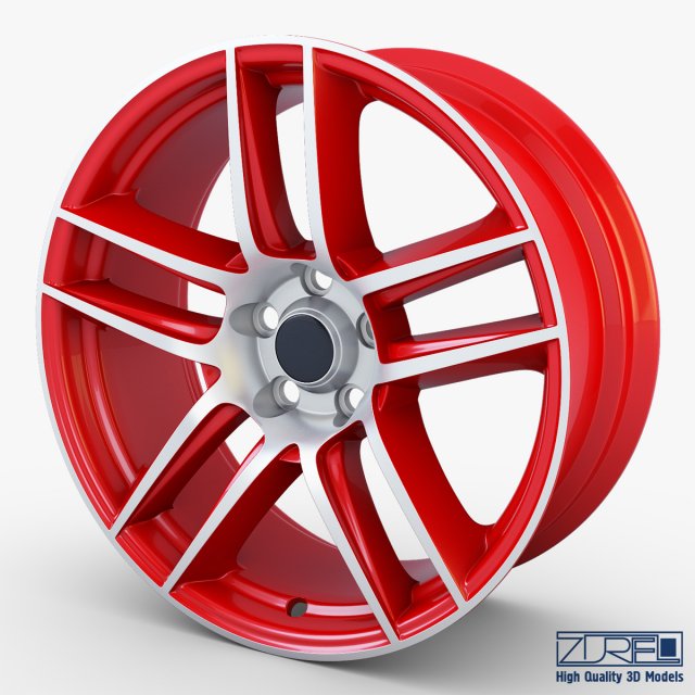 mustang boss 302 19 laguna seca wheel red 3D मॉडल .c4d .max .obj .3ds .fbx .stl .blend 