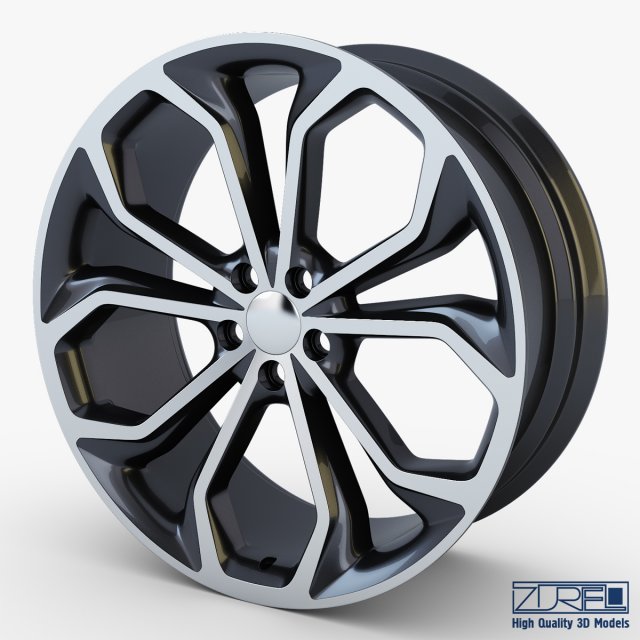 taurus sho 20 machined wheel black v 1 Model 3D .c4d .max .obj .3ds .fbx .stl .blend 