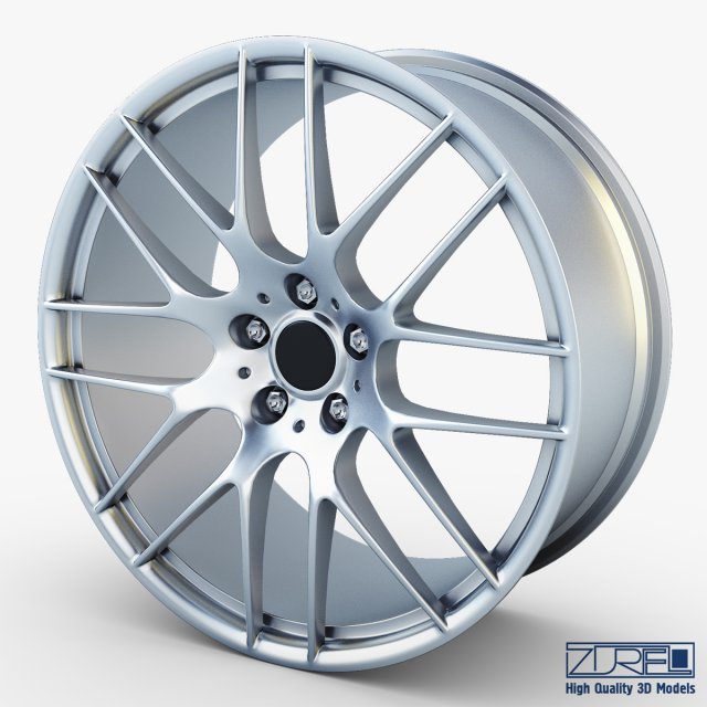 style 359m wheel silver mid poly 3D Model .c4d .max .obj .3ds .fbx .stl .blend 