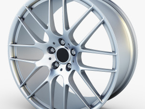 style 359m wheel silver mid poly Model 3D