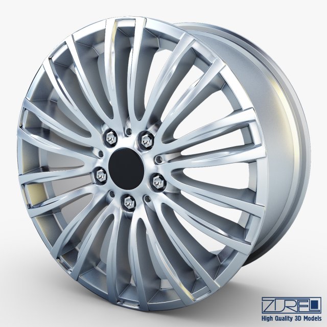 style 345m wheel silver mid poly Modelo 3D .c4d .max .obj .3ds .fbx .stl .blend