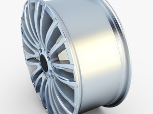style 345m wheel silver mid poly Modelo 3D