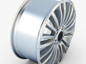style 345m wheel silver mid poly Modelo 3D