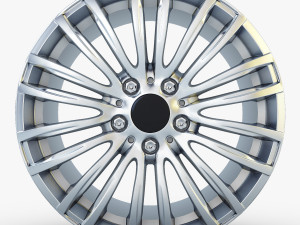 style 345m wheel silver mid poly Modelo 3D
