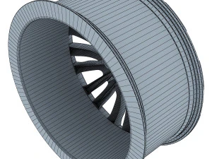 style 345m wheel ferric gray mid poly 3D Model