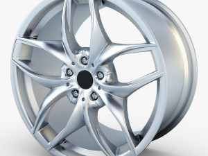 style 215 wheel silver mid poly Modelo 3D