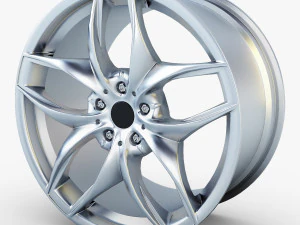 ruota stile 215 argento medio poly Modello 3D