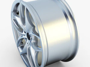 style 215 wheel silver mid poly 3D Model