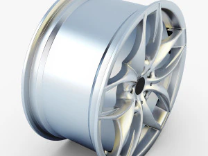 style 215 wheel silver mid poly 3D Model