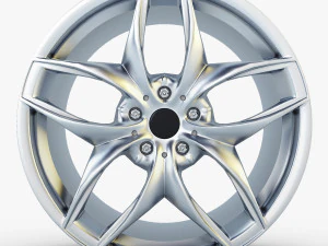 style 215 wheel silver mid poly 3D Model