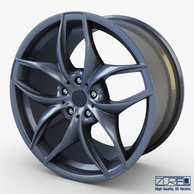 style 215 wheel ferric gray mid poly 3D Model .c4d .max .obj .3ds .fbx .stl .blend