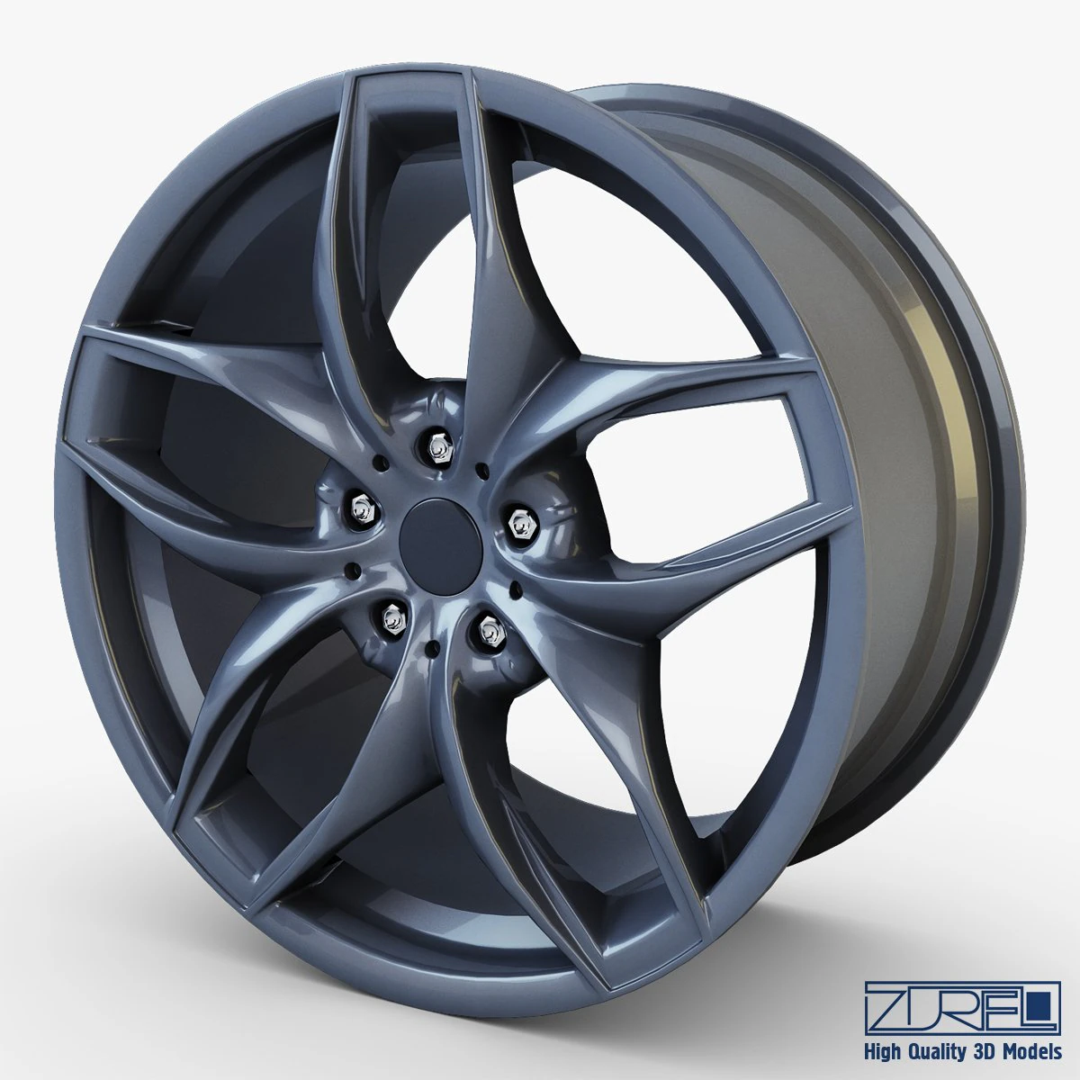style 215 wheel ferric gray mid poly 3D Model .c4d .max .obj .3ds .fbx .stl .blend 