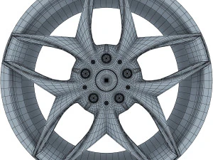 style 215 wheel ferric gray mid poly 3D Model