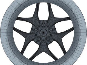 style 215 wheel ferric gray mid poly 3D Model
