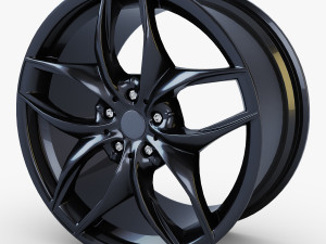 style 215 wheel black mid poly 3D Model