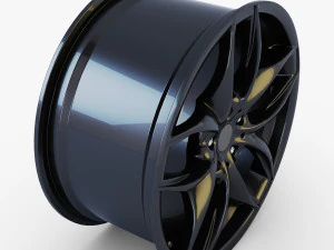 style 215 wheel black mid poly 3D Model