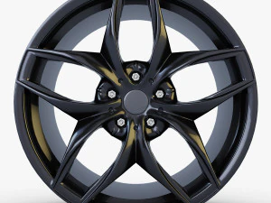 style 215 wheel black mid poly 3D Model