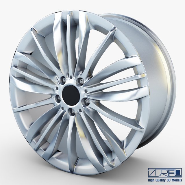 style 332 wheel silver mid poly 3D Model .c4d .max .obj .3ds .fbx .stl .blend 